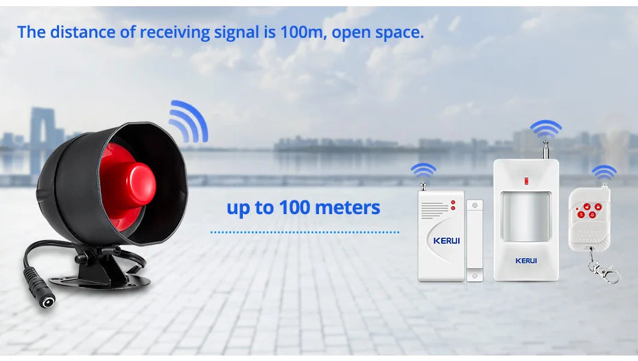 KERUI Tuya Smart WIFI Security Alarm System Kit 110dB Wireless Loud Indoor/Outdoor Siren Horn Home Burglar Motion Door Sensor