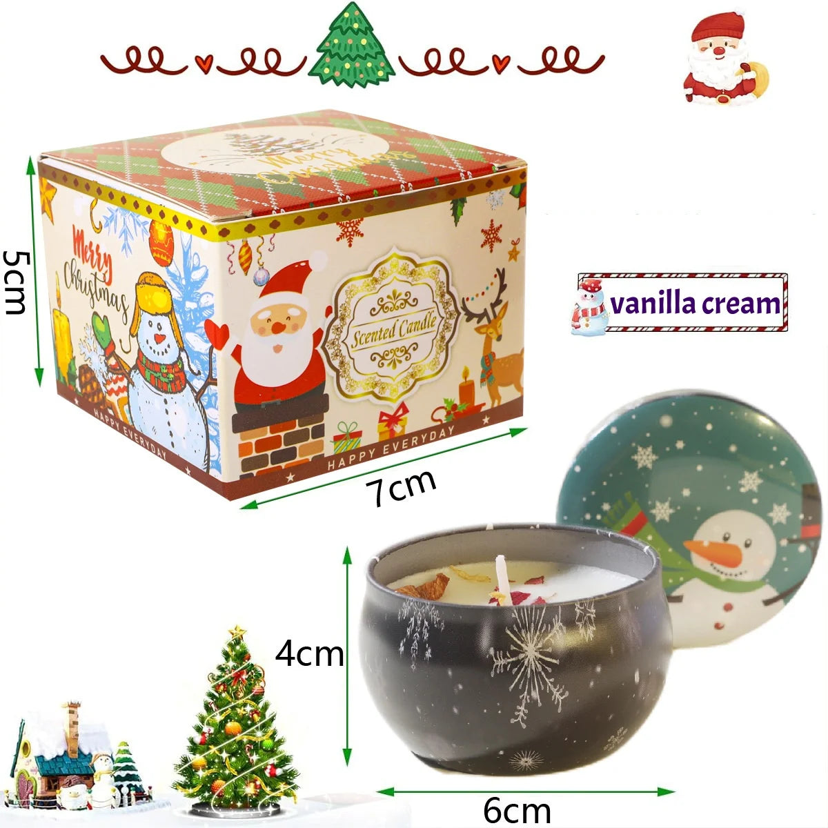 Christmas Aromatherapy Candles Rose Freesia Vanilla Scented Candle Smokeless Plant Wax Holiday Decor Perfect Festival Gifts