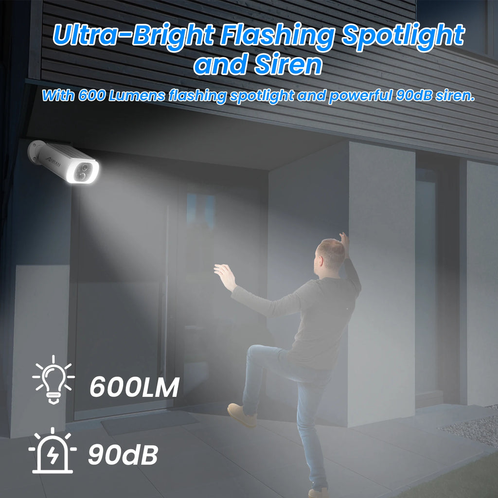 ✨ ANRAN C3 2K Solar-Powered Wireless Security Camera – 3MP Outdoor Smart Surveillance with Floodlight Color Night Vision & PIR Detection