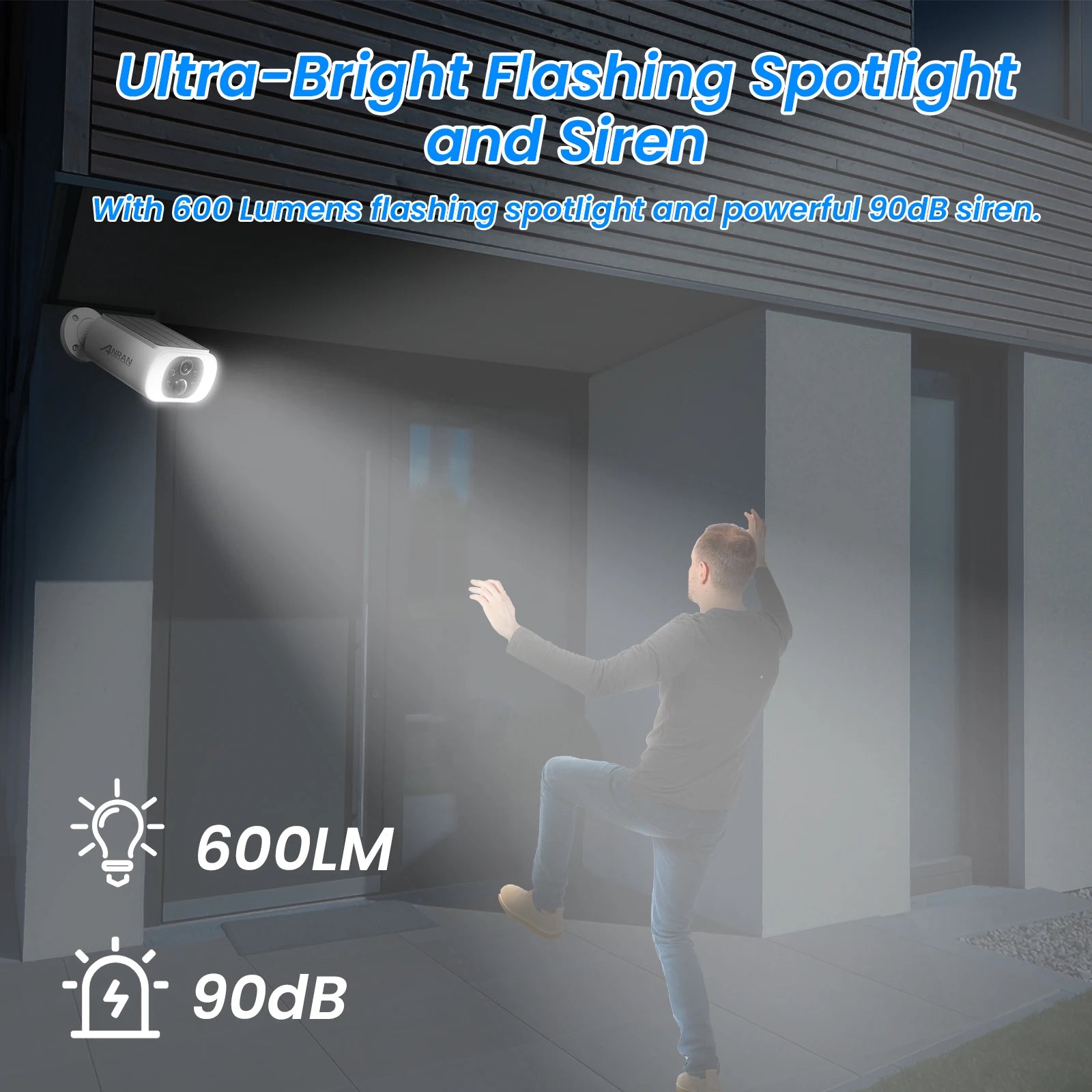 ✨ ANRAN C3 2K Solar-Powered Wireless Security Camera – 3MP Outdoor Smart Surveillance with Floodlight Color Night Vision & PIR Detection