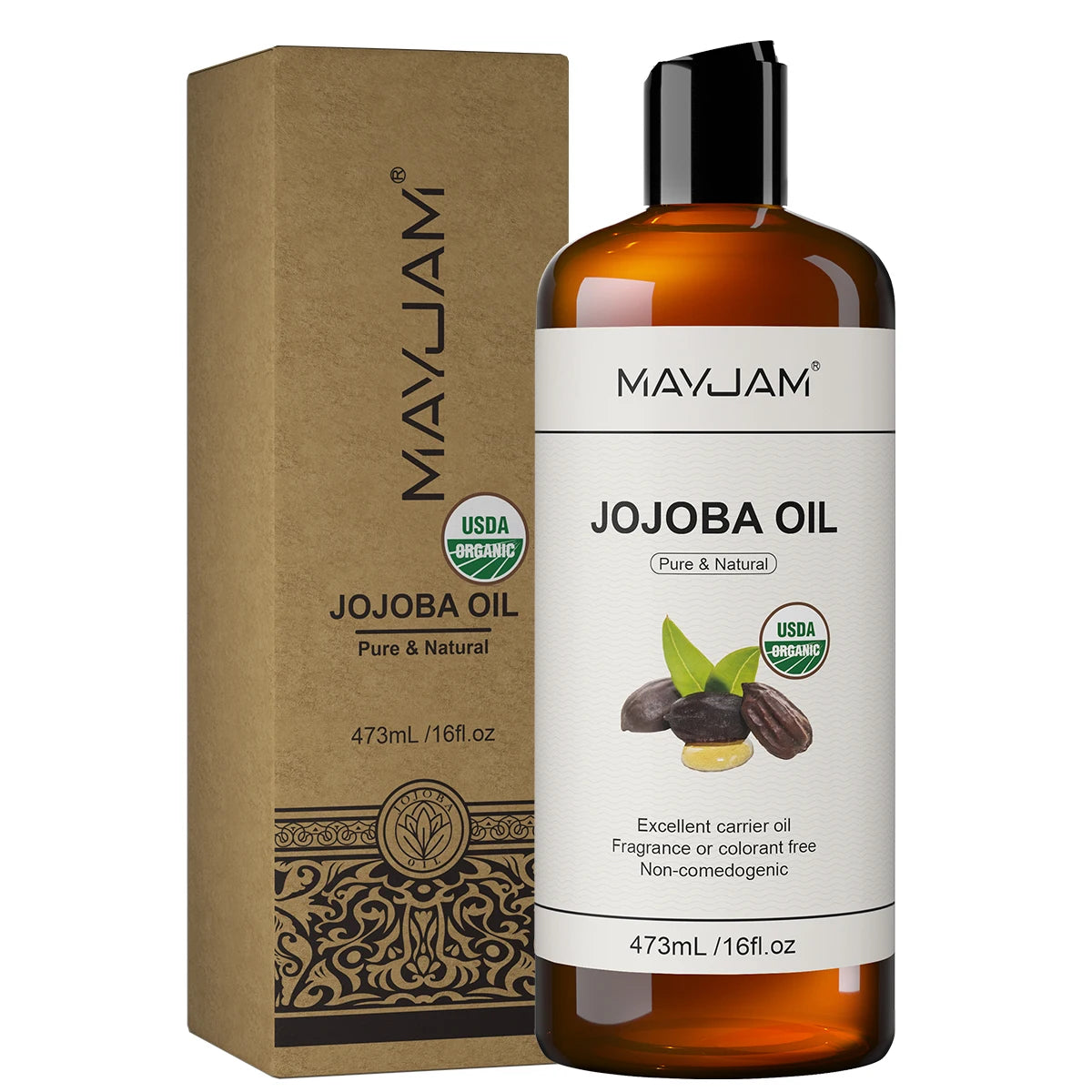 ✨ MAYJAM Organic Grapeseed Oil – 16 fl. oz Pure Cold-Pressed Natural Carrier Oil for Skin & Hair Wellness ✨