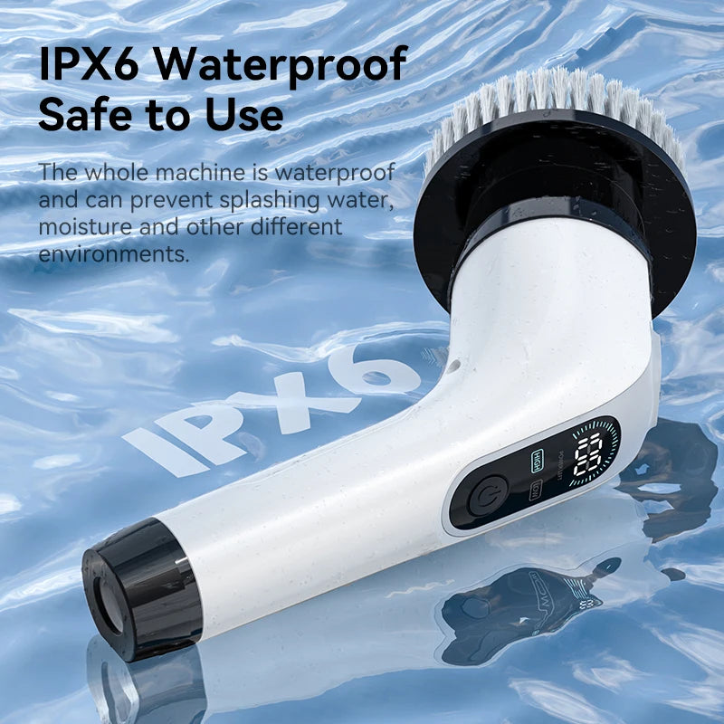 Cordless Electric Cleaning Brush with 7 Attachments - Safe Handheld Shower Scrubber for Bathroom & Kitchen