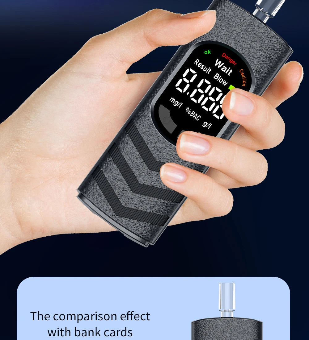 Digital Alcohol Tester – Professional Breathalyzer with LCD Display, Semiconductor Sensor, Accurate Drunk-Driving Detection for Home Use