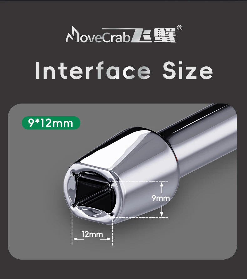 MoveCrab Digital Torque Wrench with Interchangeable Ratchet & Open-End Heads, 5–99.6 ft-lb (6.8–135 Nm) High-Precision Electronic Torque Wrench with LCD Display