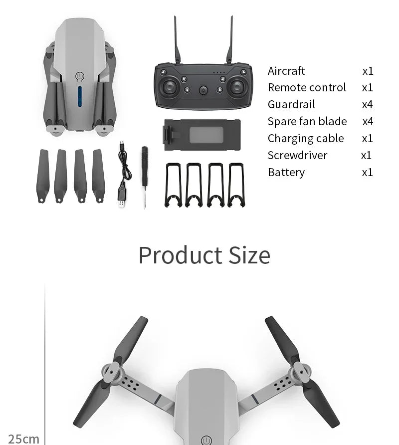 ✨ 2025 E88 Pro Foldable 4K FPV Drone – Wide-Angle HD Dual Camera, Altitude Hold & Beginner-Friendly Aerial Fun ✨