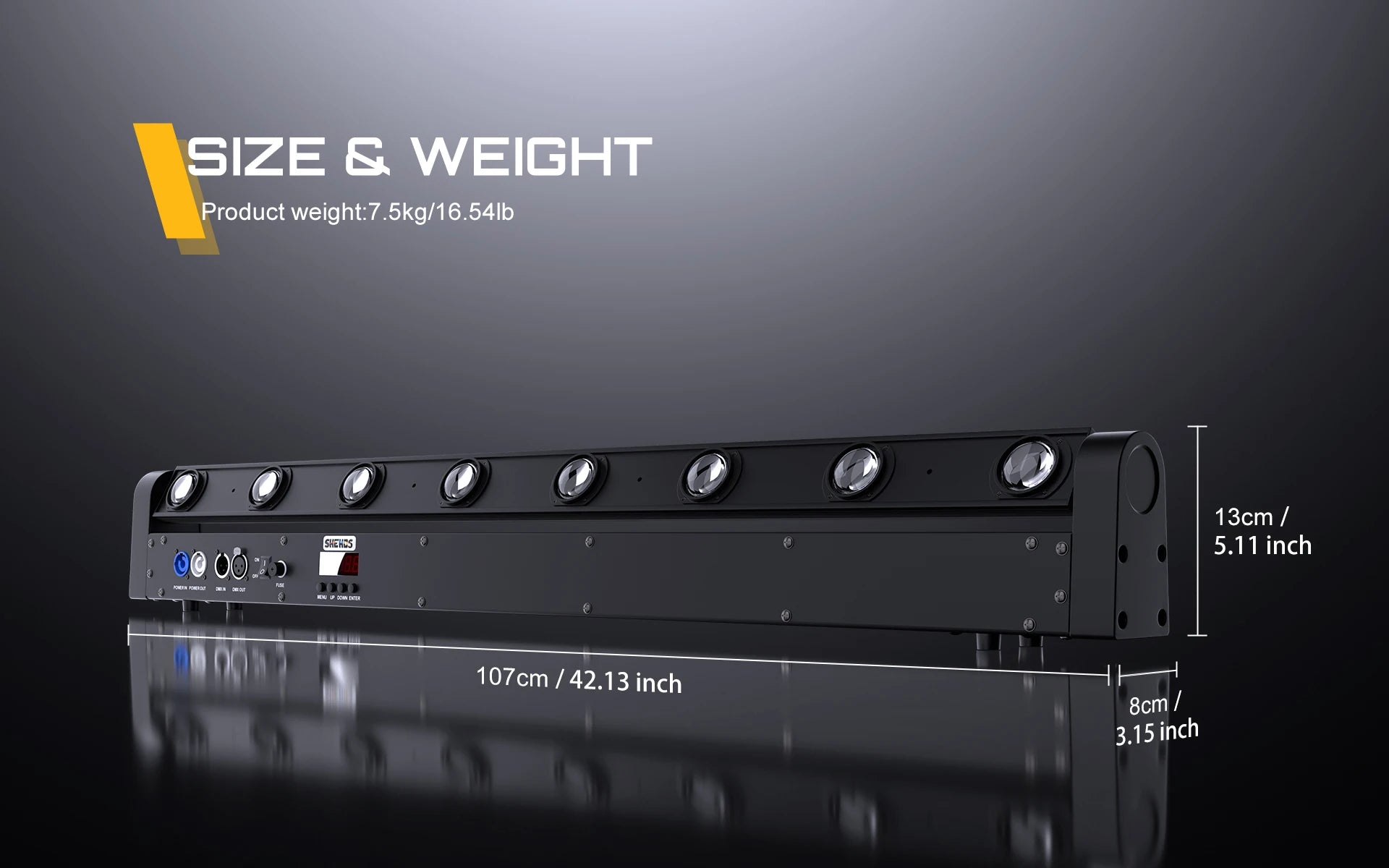 SHEHDS 8x12W RGBW LED Beam Moving Head Light – Professional DJ & Wedding Stage Lighting