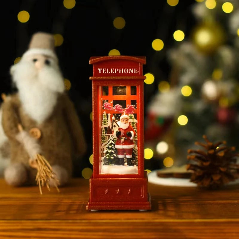 2025 Christmas Phone Booth Lights Santa Claus Snowman Gifts Window Scene Ornament Christmas Party Decortion Xmas Party Home 2025