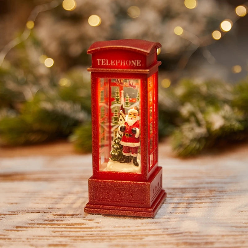 2025 Christmas Phone Booth Lights Santa Claus Snowman Gifts Window Scene Ornament Christmas Party Decortion Xmas Party Home 2025