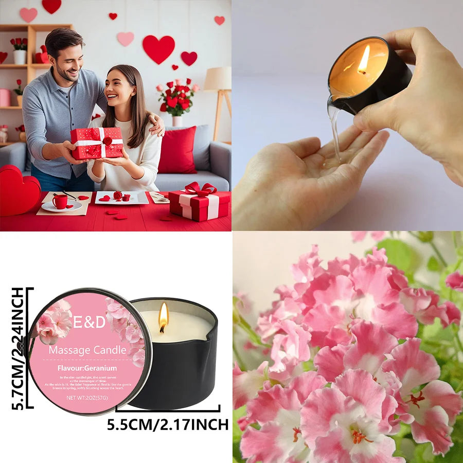 Massage Candle , For Meditation, Yoga, SPA, Bedroom Nighttime, Aesthetic Home & Desk Decor, Unisex Party Favor & Small Gift-2oz