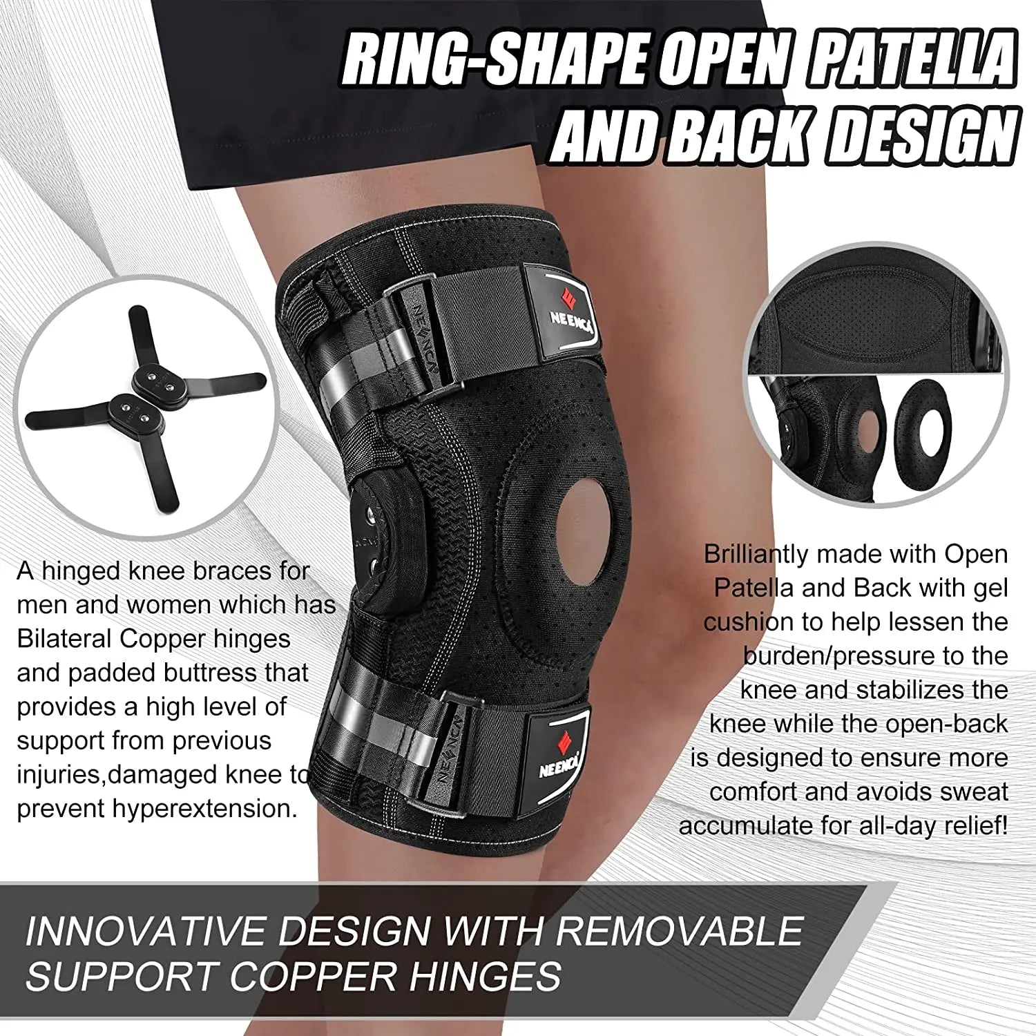 Ultra-Support Copper Knee Brace with Gel Pad | Adjustable Fit for Comfort & Eco-Friendly Support