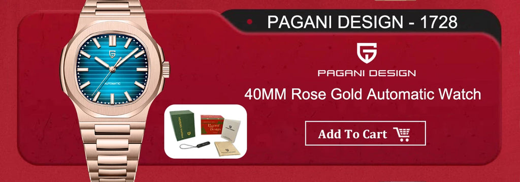 2025 PAGANI DESIGN Luxury Rose Gold Automatic Mechanical Watch – Men’s Sapphire Sports Timepiece