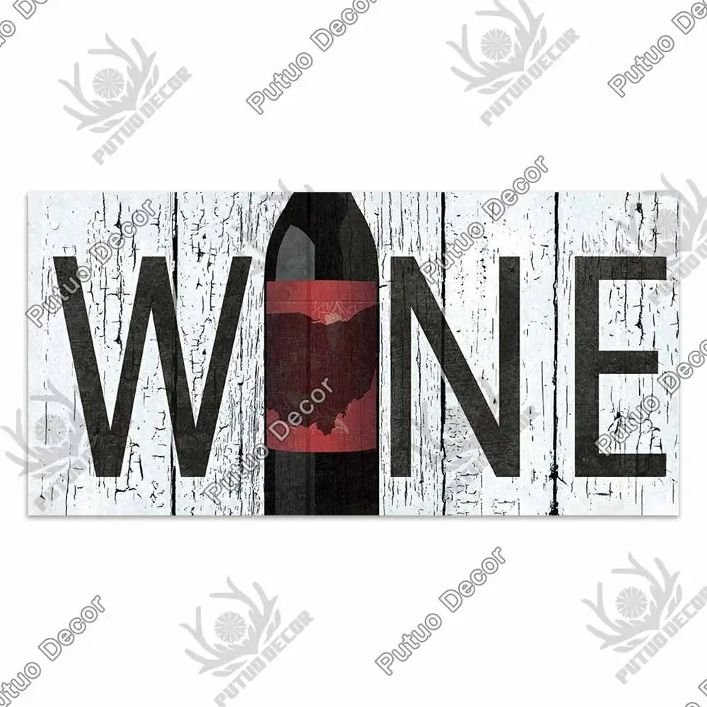 Putuo Decor Wine Signs Wooden Alcohol Plaque Wood Bar Plaque for Wood In Bar Pub Wall Decoration Door Hanging Sign Home Decor