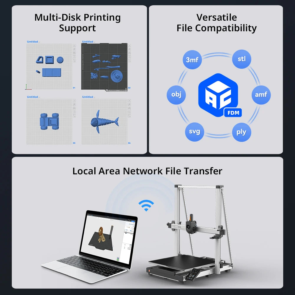 Anycubic Kobra 3 Max Combo – Ultra-Large Multi-Color 3D Printer with 600mm/s High-Speed Printing, Smart App Control & 8-Color ACE Pro System