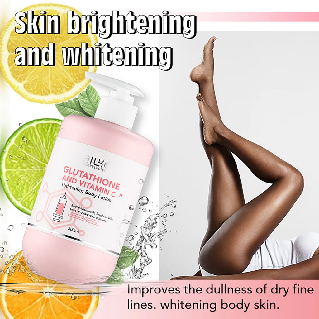 AILKE Vitamin C + Glutathione Brightening Skincare Set – Moisturizing, Whitening & Glow-Boosting Full Body System
