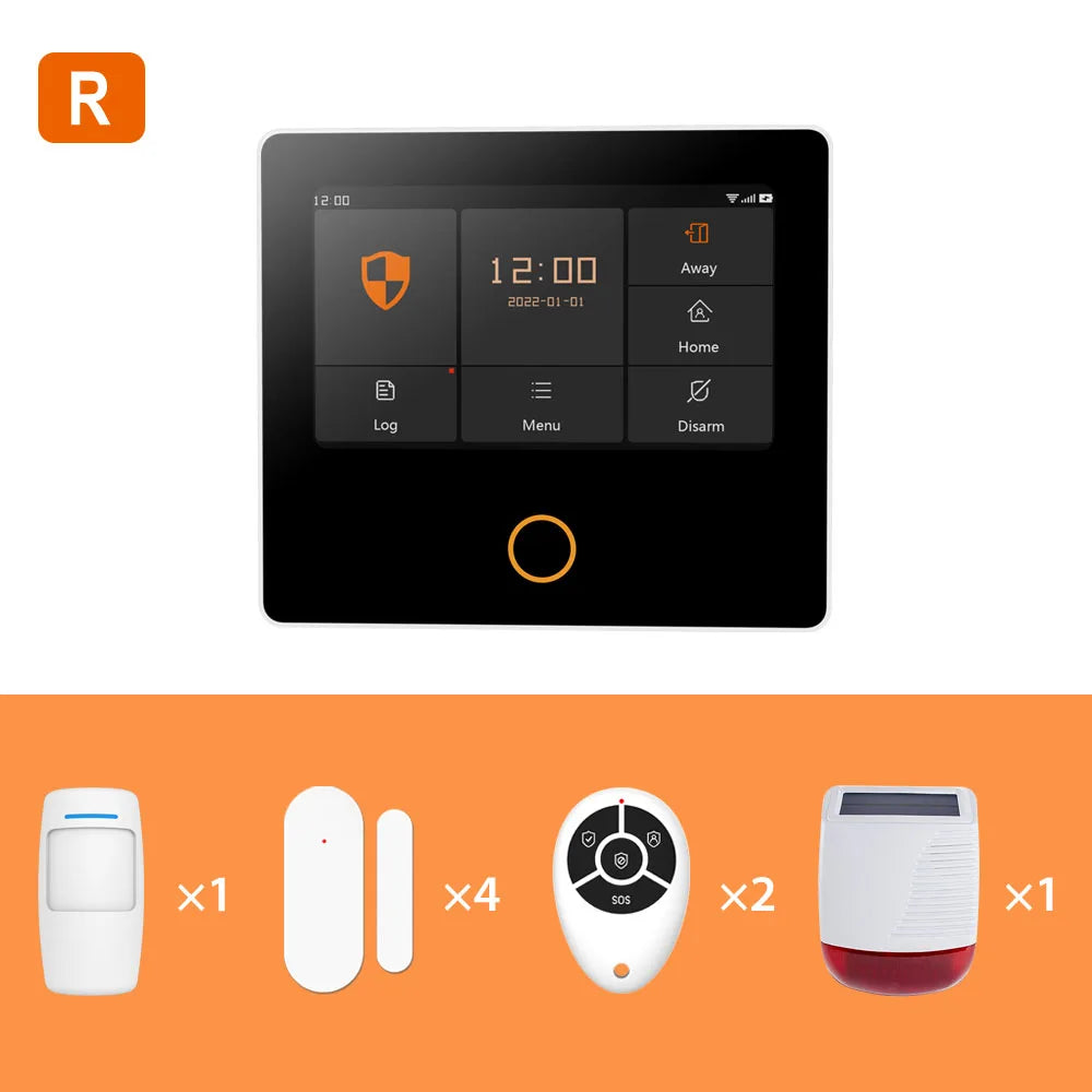 Staniot WiFi 4G Home Security System Wireless Security Protection Tuya Smart Home Alarm Sensors Built-in Siren Works with Alexa