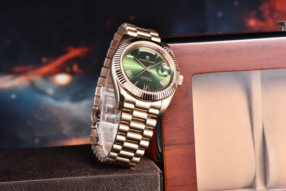 2025 PAGANI DESIGN DD40 Rose Gold Men’s Automatic Mechanical Watch – Luxury Sapphire Crystal Timepiece