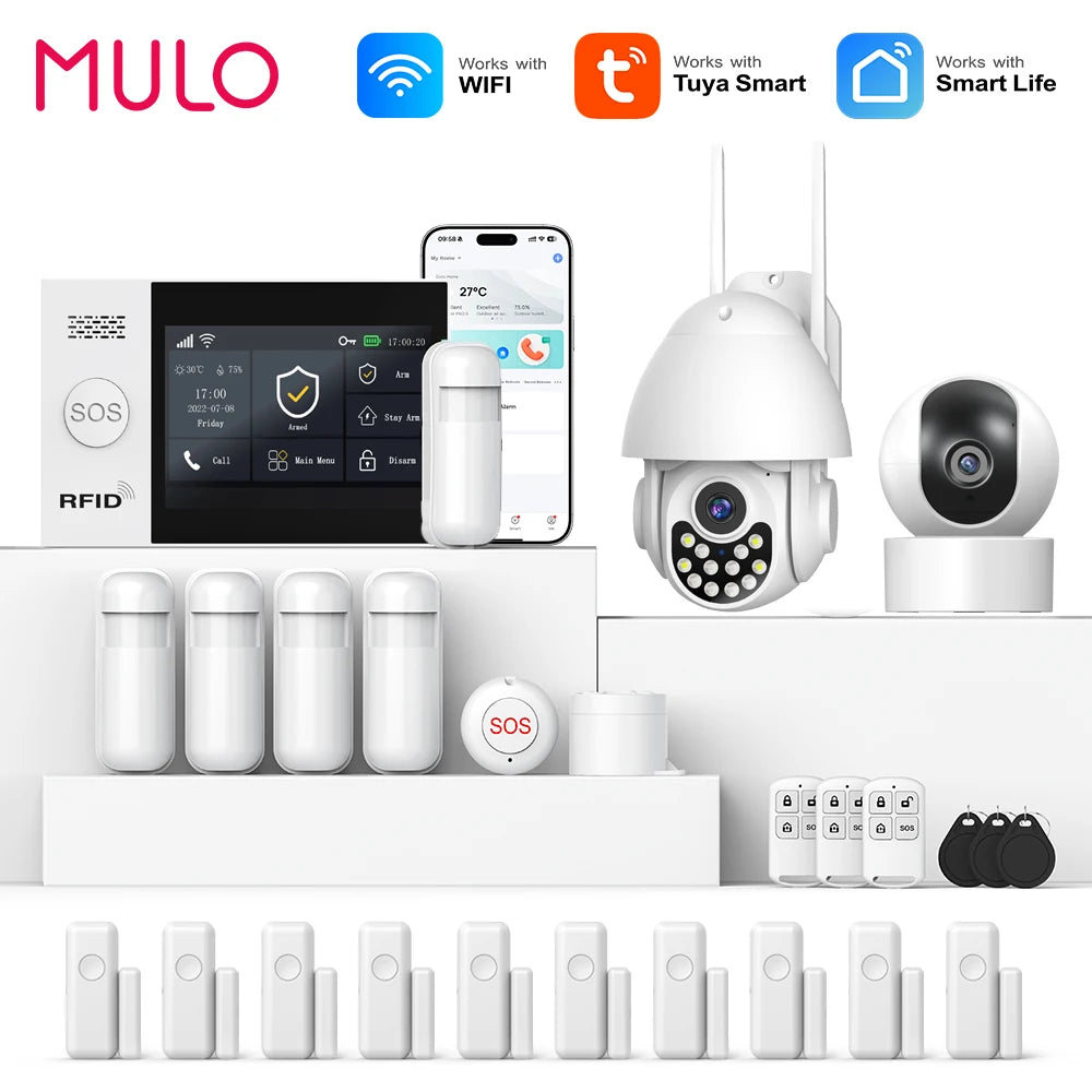 Tuya 4G Home Alarm Smart Home WIFI Security Alarms For Home House Touch Screen Apartment Alarms Support Smart Life APP Alexa