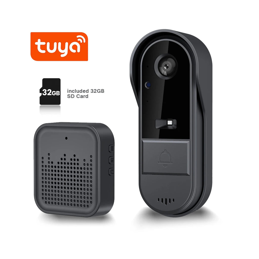 Tuya Smart WiFi Video Doorbell – 1080P HD Wireless Camera with Two-Way Audio, Motion Alerts & Long-Standby Battery