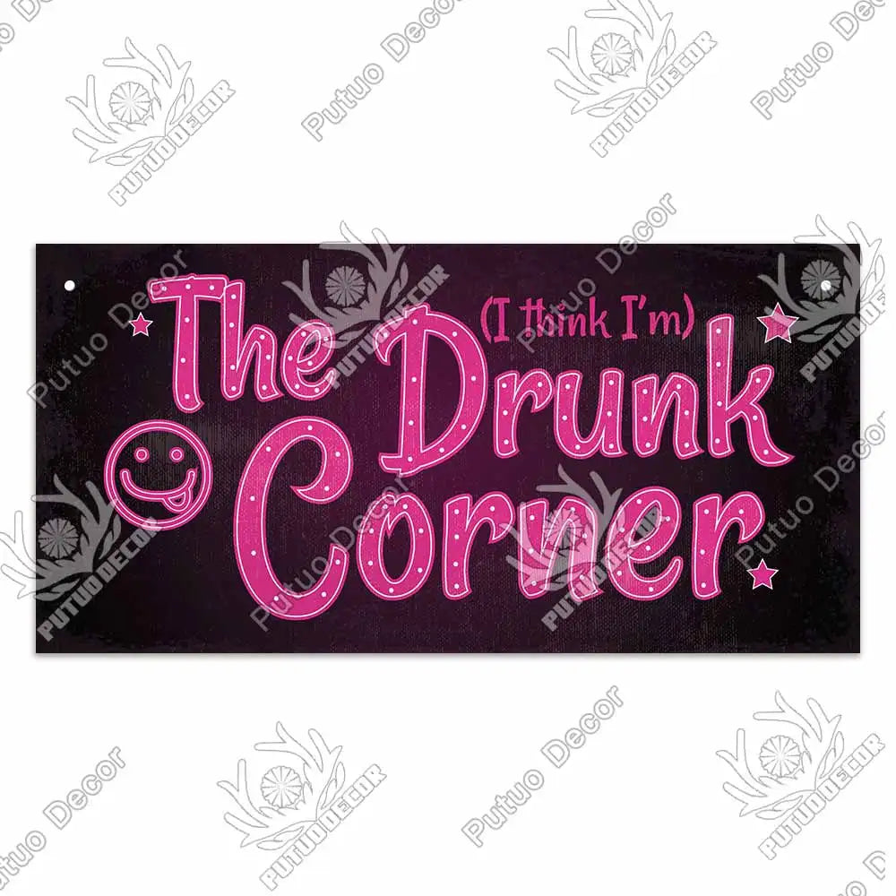 Putuo Decor Wine Signs Wooden Alcohol Plaque Wood Bar Plaque for Wood In Bar Pub Wall Decoration Door Hanging Sign Home Decor