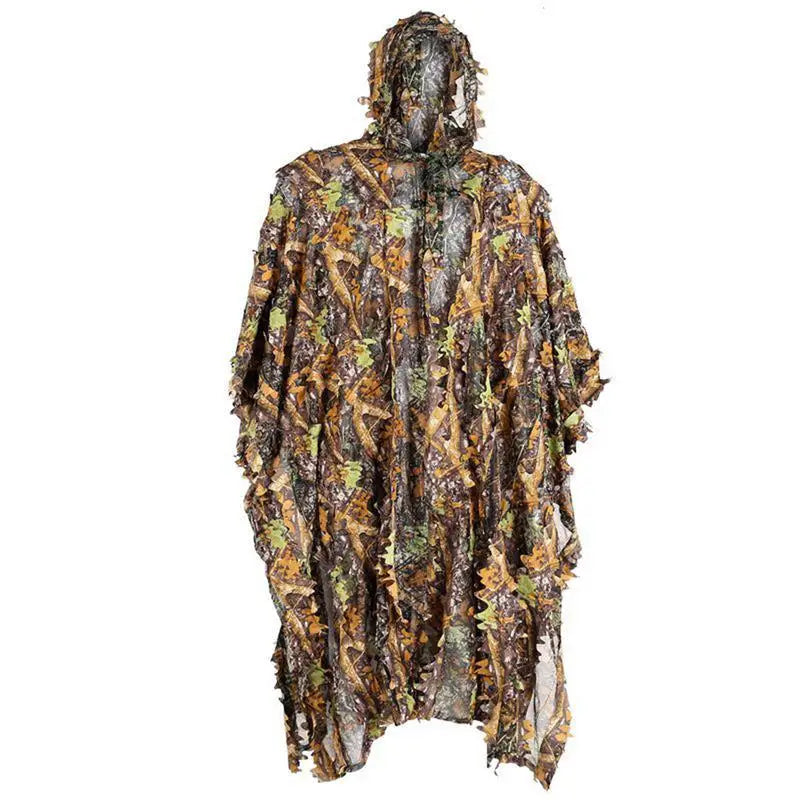 3D Leafy Ghillie Poncho – Woodland Camouflage Cloak | Hunting, Wildlife Photography, Birding, Outdoor Stealth Cape