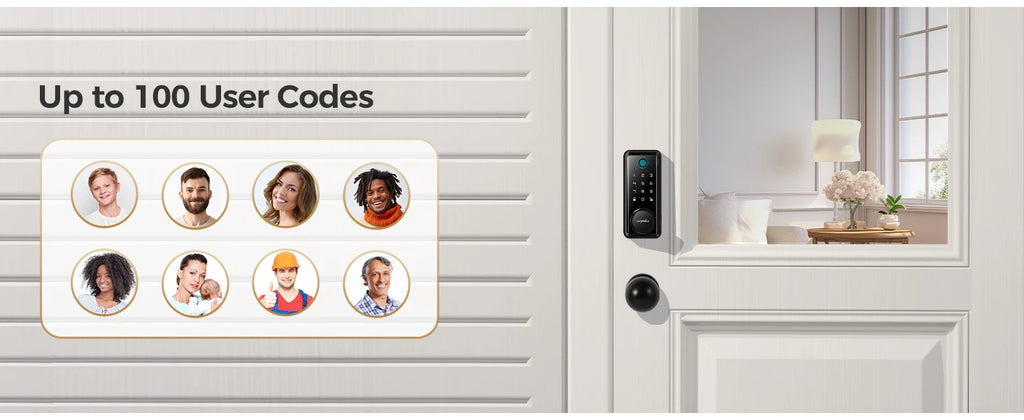 Arpha Smart Lock D601K Keyless Entry Door Lock Deadbolt with Handle Set Waterproof 5-in-1 Fingerprint Keyless Entry Door Lock