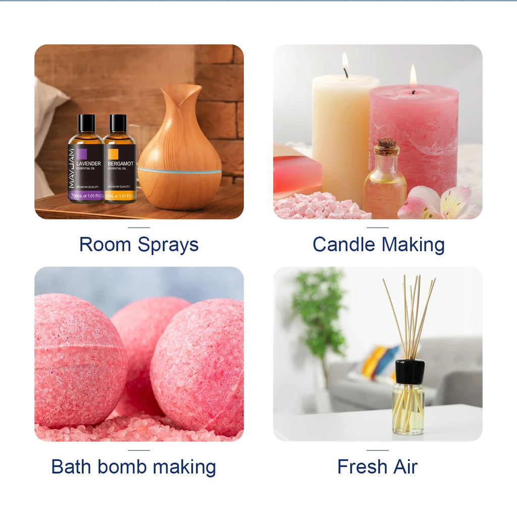 MAYJAM Pure Essential Oils 30ml – Rose, Lavender, Jasmine & More for Aromatherapy, Spa & DIY Beauty
