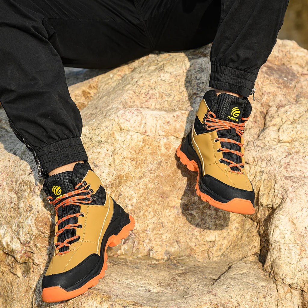 VEIGAR Men’s Protective Work Safety Shoes – Breathable Anti-Puncture Steel Toe Cap Work Boots