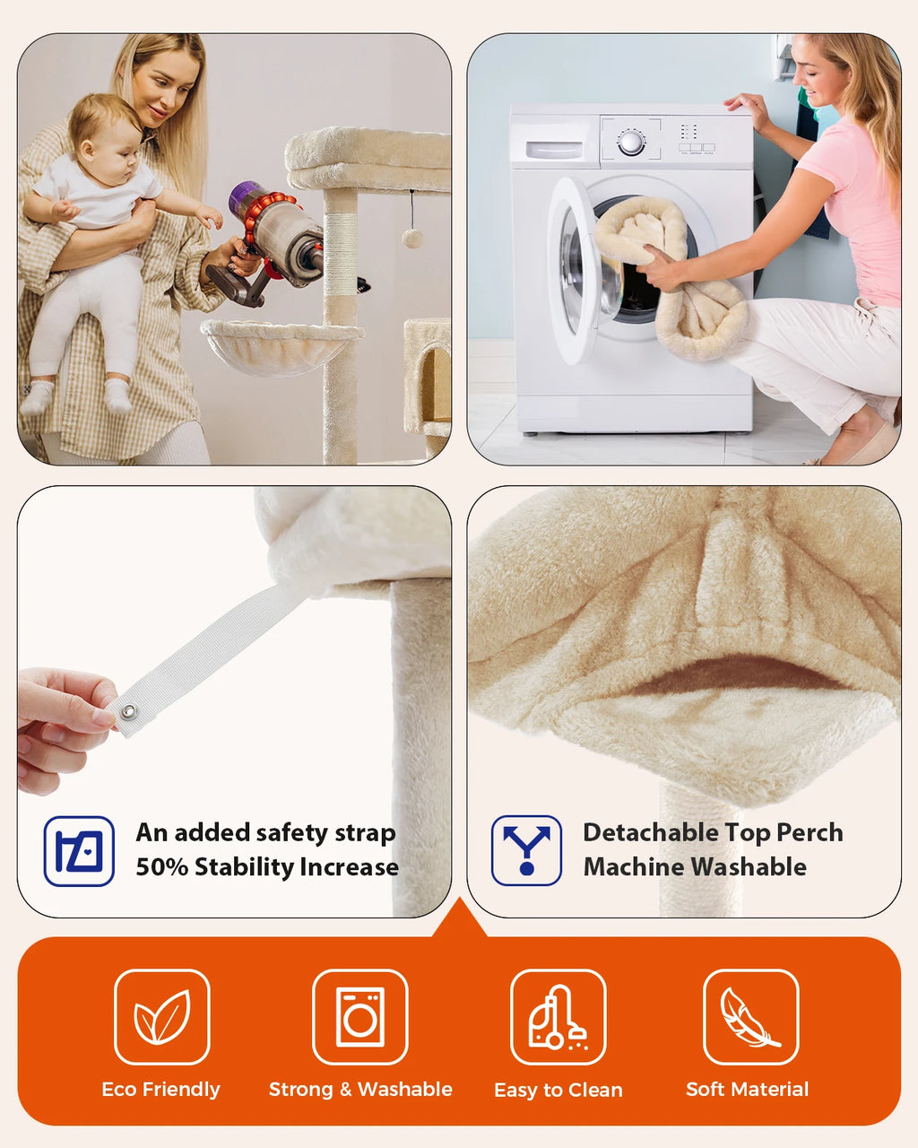 5-Level Cat Tree Tower for Indoor Cats – Large Cat Condo with Hammock & Scratching Posts