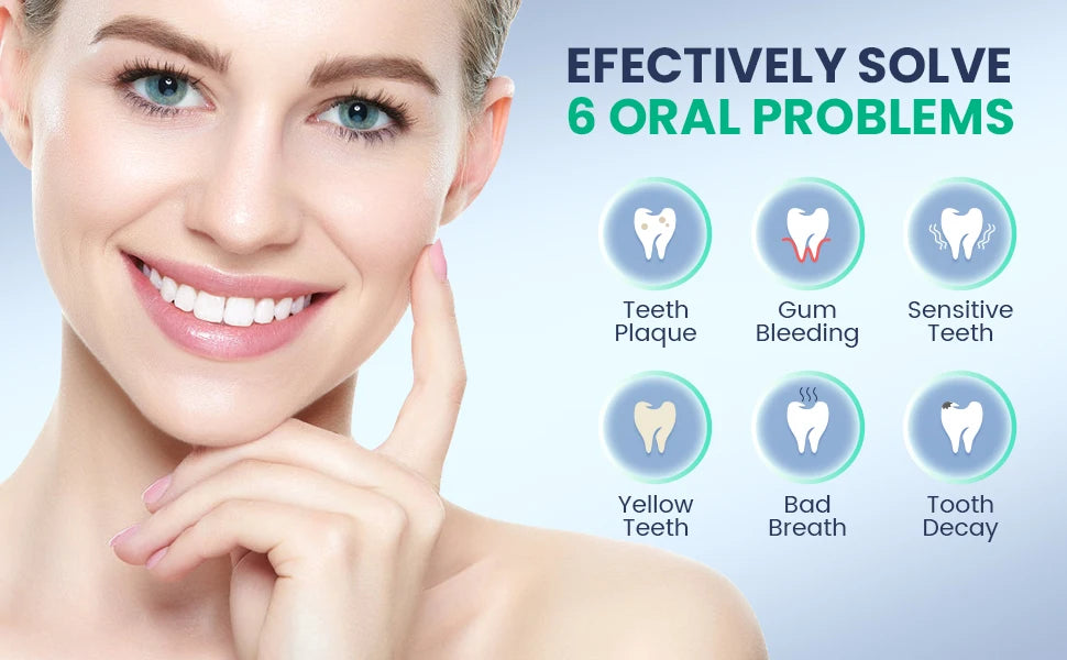 Sejoy JS10-1 Rechargeable Sonic Electric Toothbrush with 10 Replacement Heads — Deep Clean & Whitening