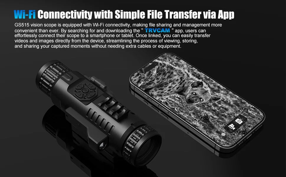 Kaalee GS515 Digital Night Vision Scope – 5–20X HD Day/Night Hunting Scope with 2560×1920 Resolution & IR Illuminator