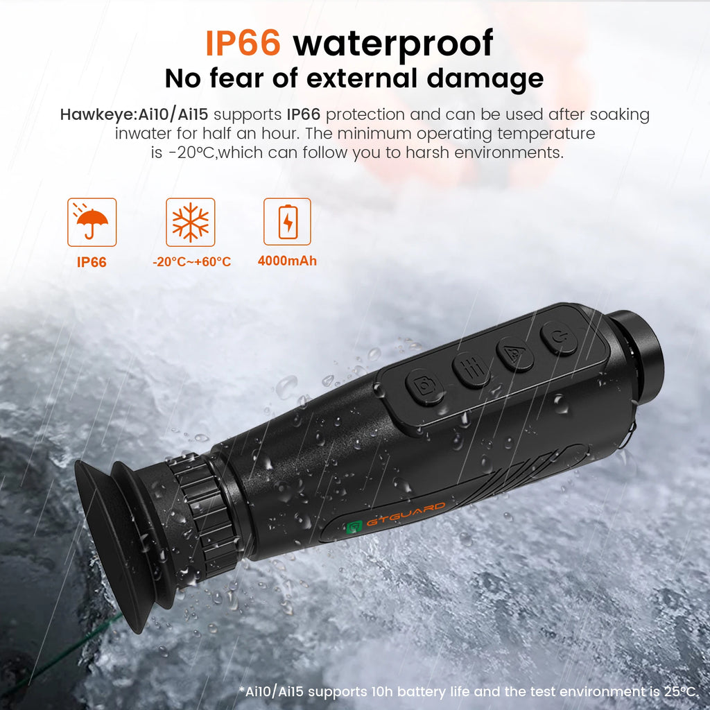 GTGUARD Ai15 Thermal Imaging Monocular – High-Resolution Infrared Camera with AMOLED Display, AI Super Resolution, 32GB Storage for Hunting, Boating, Camping & Night Use