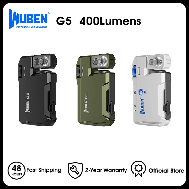 ✨ WUBEN G5 Mini Rechargeable EDC Flashlight – Pocket-Size Power with 400 Lumens + RGB Light