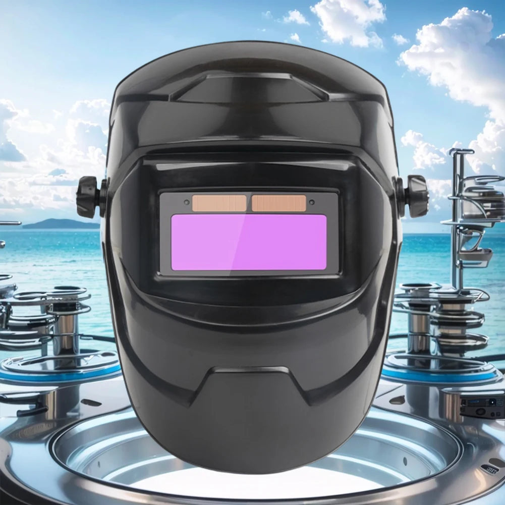 Auto-Darkening Welding Helmet Solar Powered True Color Welding Mask, High-Temperature Resistant Welding Facemask for ARC, MIG, TIG & Grinding
