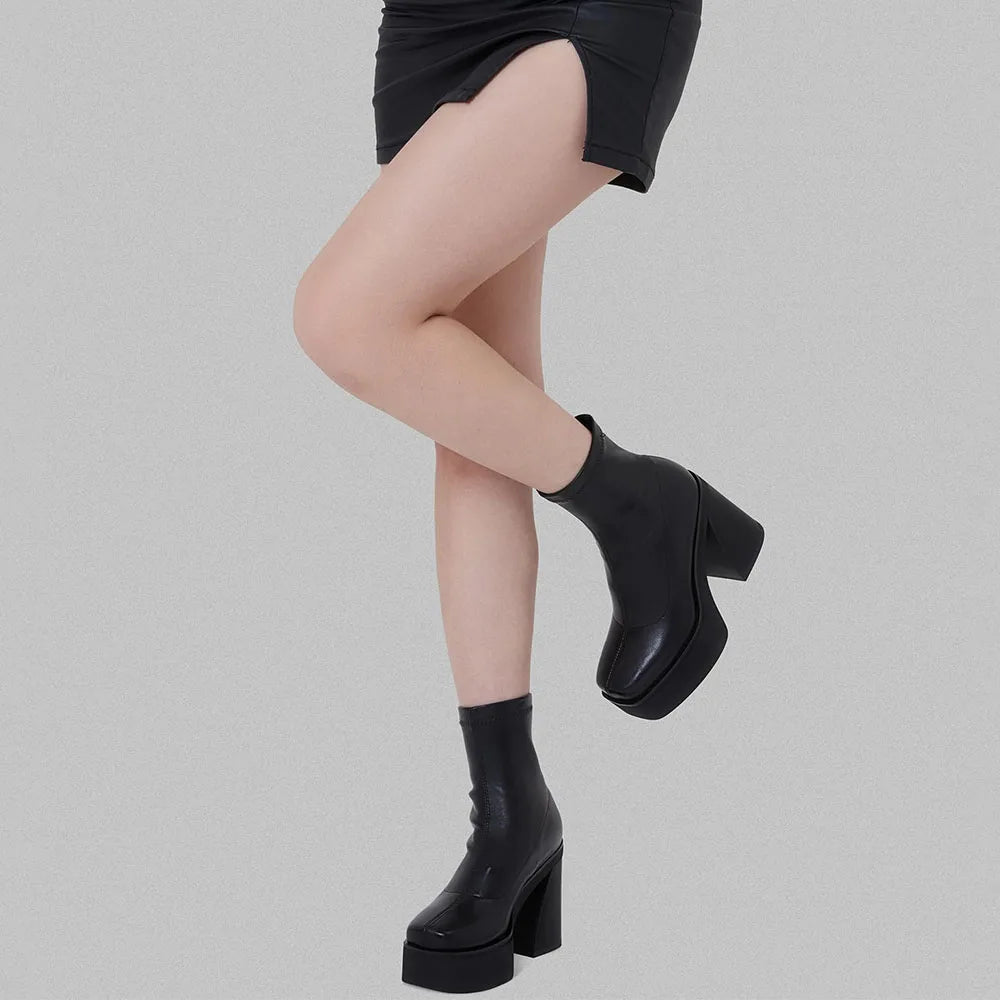 DoraTasia Fashion Charming Gothic Square Toe Shaped Heel Female Ankle Boots Concise Comfort Life Party Christmas Women's Boots