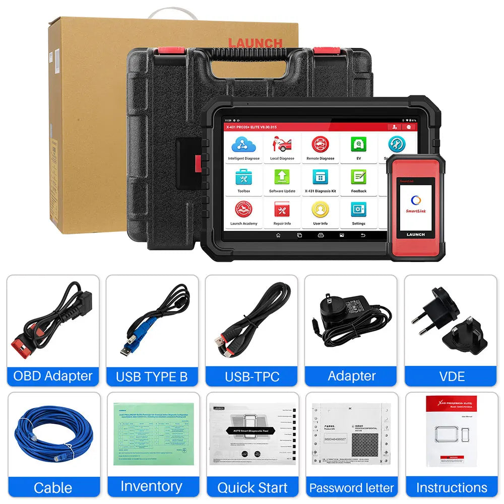2025 LAUNCH X-431 PRO3S+ Elite V2.0 SmartLink C — Premium All-System Diagnostic Tablet with ECU Coding, J2534 Programming & Topology Mapping