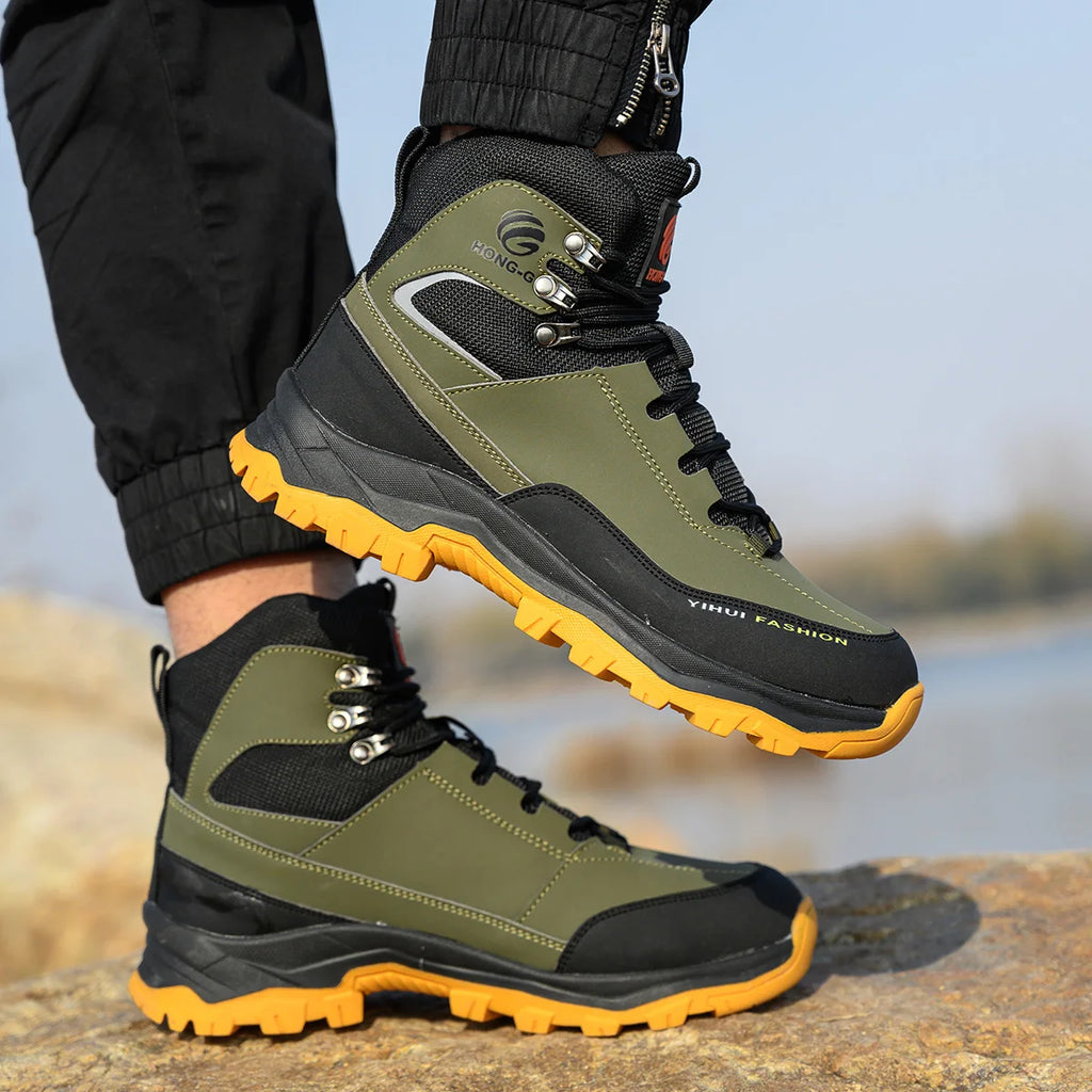 VEIGAR Men’s Protective Work Safety Shoes – Breathable Anti-Puncture Steel Toe Cap Work Boots