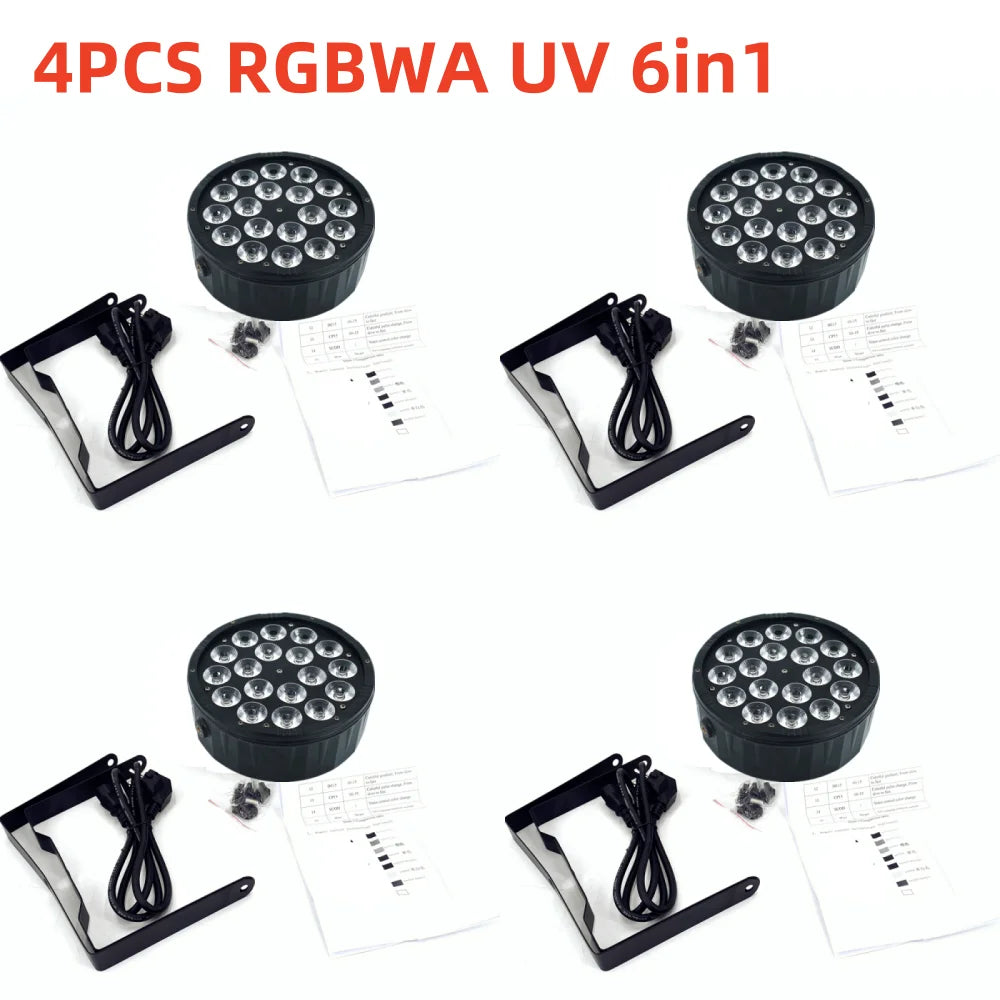 18X18W RGBWA/UV LED PAR Light/ disco light dmx512 control LED wash light stage professional dj equipment 100% new