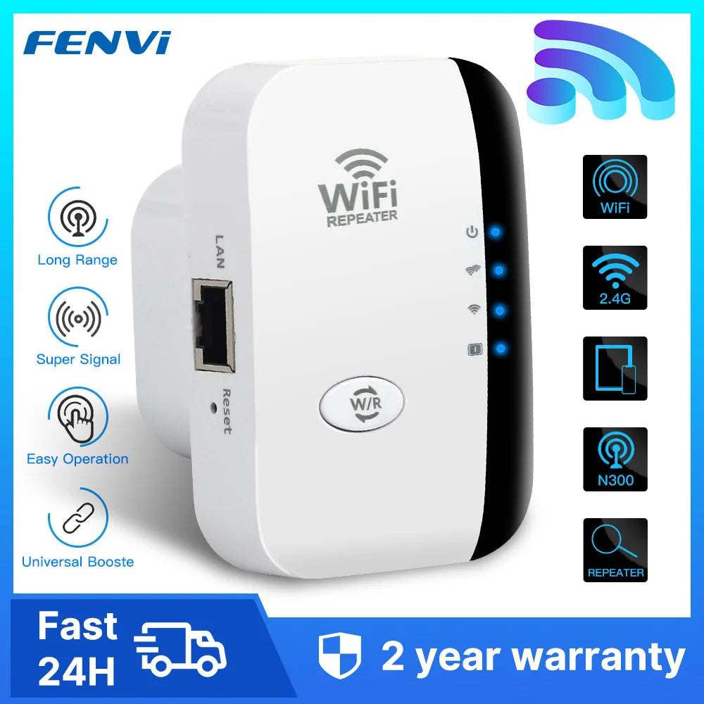 FENVI 300Mbps Wireless WiFi Repeater & Extender | 802.11N WiFi Booster for Improved Signal Range