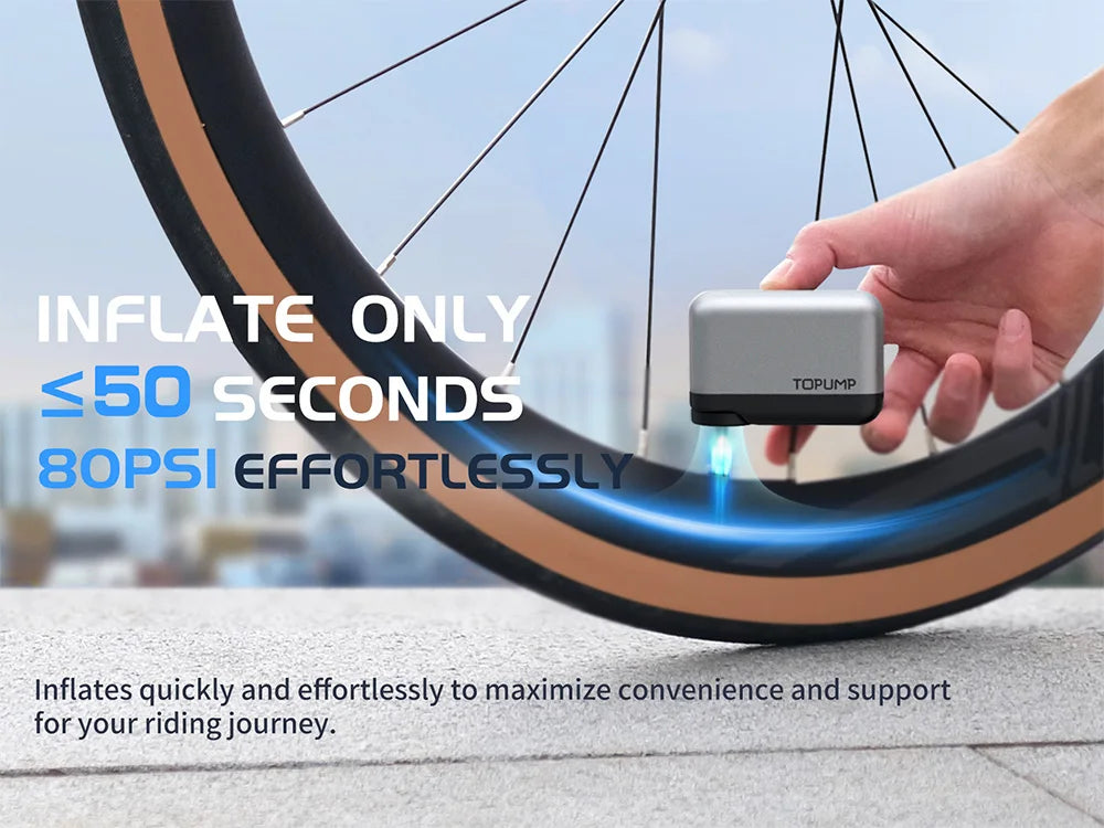 Ultra-Compact Portable Electric Bike Pump – 120PSI Mini Pump with Auto Shut-Off & Presta/Schrader Valve