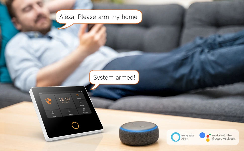 Staniot Home Security Alarm System 4G WiFi Wireless Tuya Smart Burglar Kit Built-in Siren Work with Alexa App Remote Control