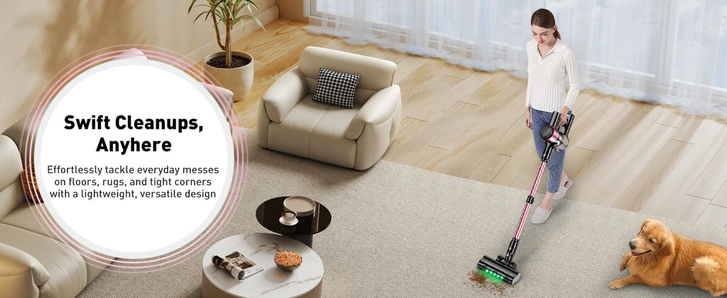 ✨ SuXiangVac 10-in-1 Cordless Vacuum Cleaner – 40Kpa, 500W, 45-Min Runtime, LED Display, Green Light Detection, HEPA Filtration – Perfect for Pets, Hard Floors & Carpets