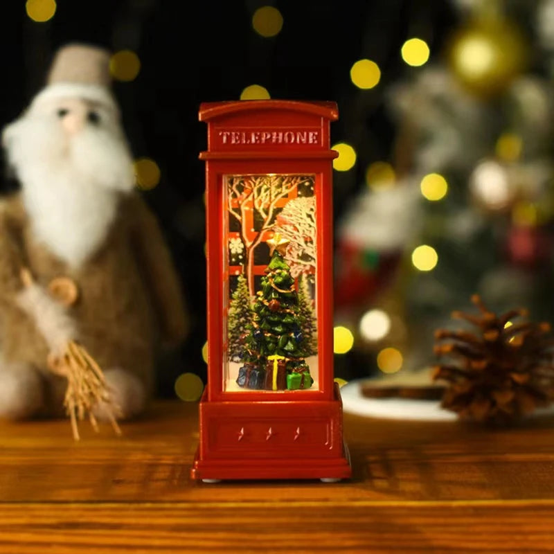 2025 Christmas Phone Booth Lights Santa Claus Snowman Gifts Window Scene Ornament Christmas Party Decortion Xmas Party Home 2025