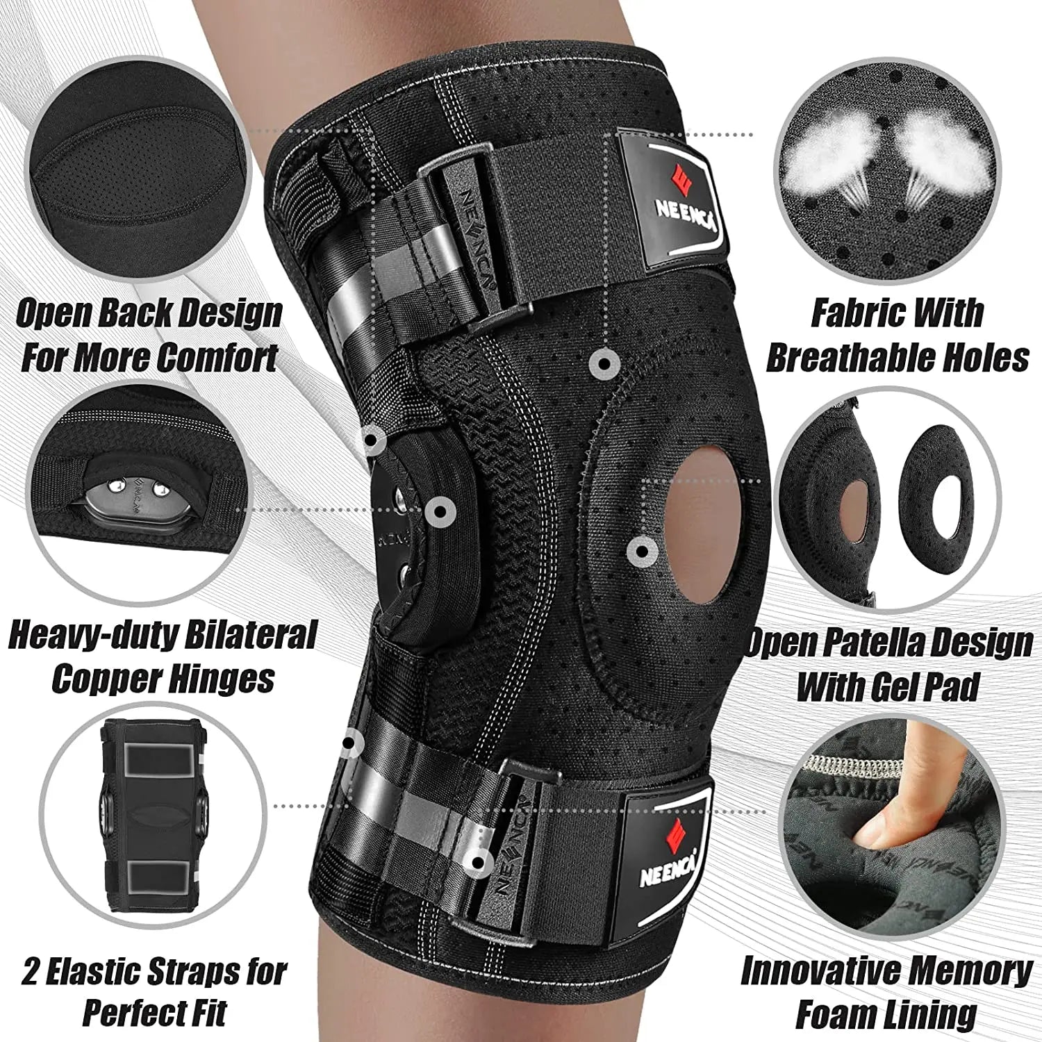 Ultra-Support Copper Knee Brace with Gel Pad | Adjustable Fit for Comfort & Eco-Friendly Support