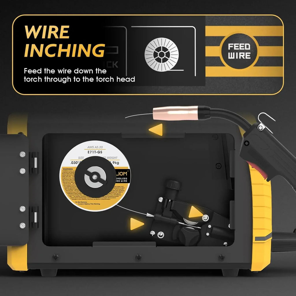 Flux Core Mig Welder 110V Lift Tig Stick Three In One Welding Machine IGBT DC Inverter LCD Display