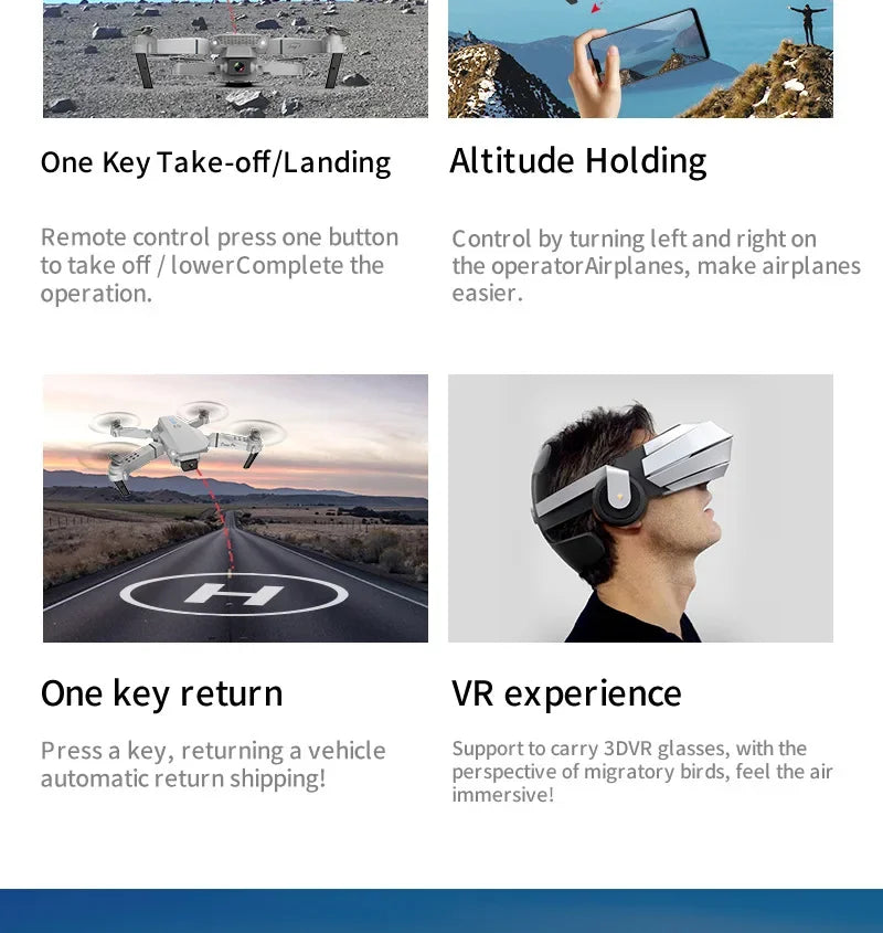 ✨ 2025 E88 Pro Foldable 4K FPV Drone – Wide-Angle HD Dual Camera, Altitude Hold & Beginner-Friendly Aerial Fun ✨