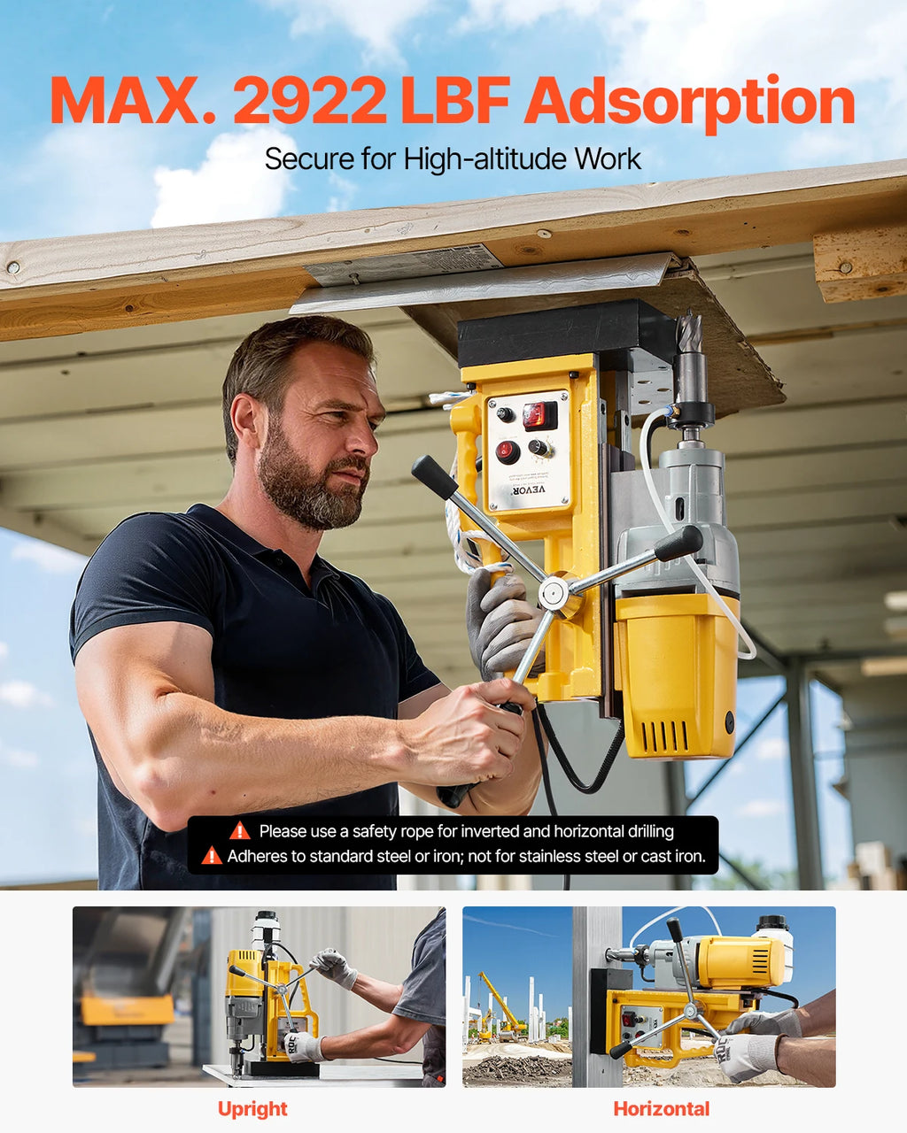 SucceBuy Portable Electric Magnetic Drill Press – Powerful Core Drill for Metalworking & Industrial Use