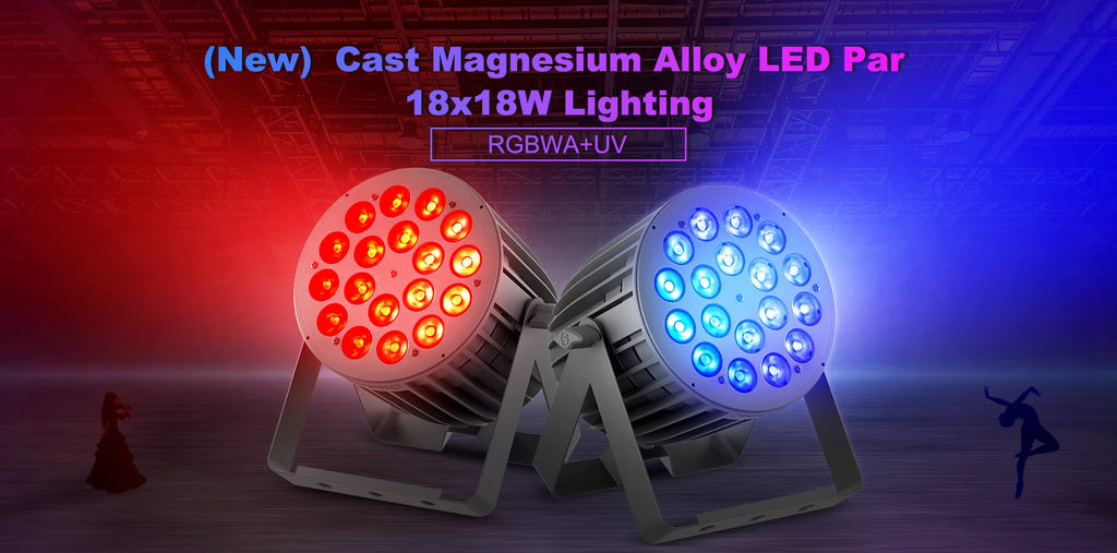 SHEHDS New Version LED 18x18W RGBWA UV 6in1 Par Light Big Aluminum Alloy High Power Even Color Mixing for DJ Bar Disco Wedding