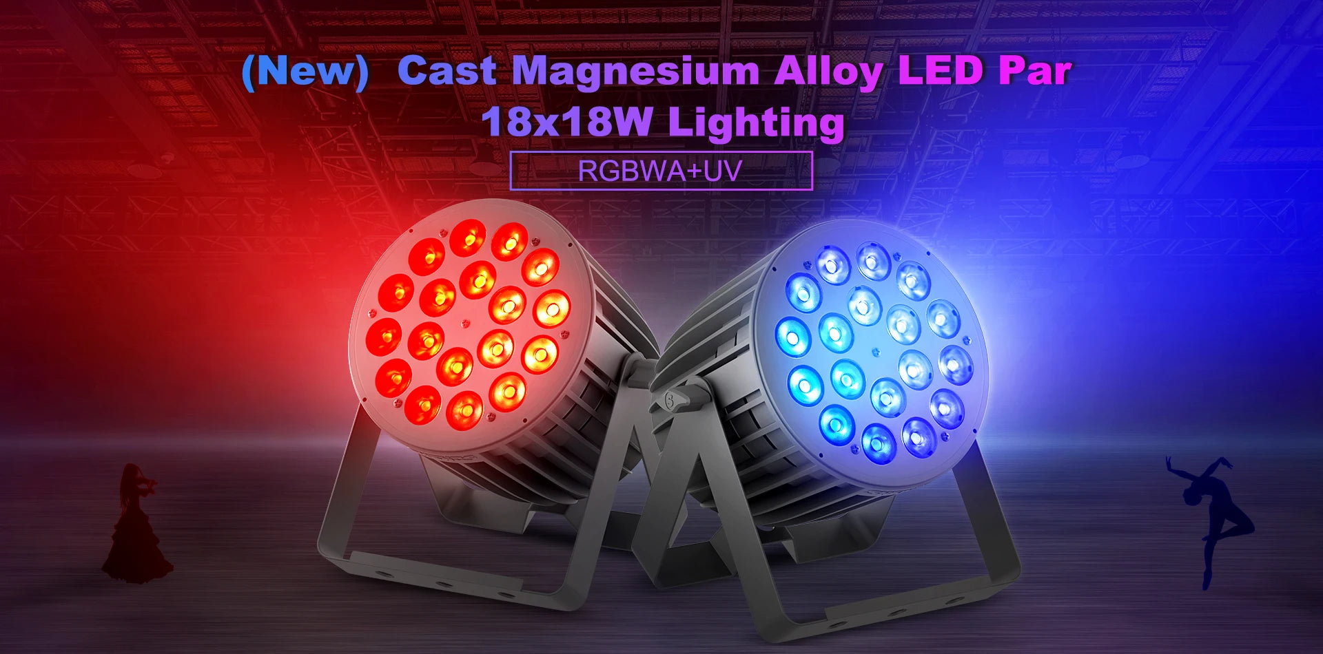 SHEHDS New Version LED 18x18W RGBWA UV 6in1 Par Light Big Aluminum Alloy High Power Even Color Mixing for DJ Bar Disco Wedding