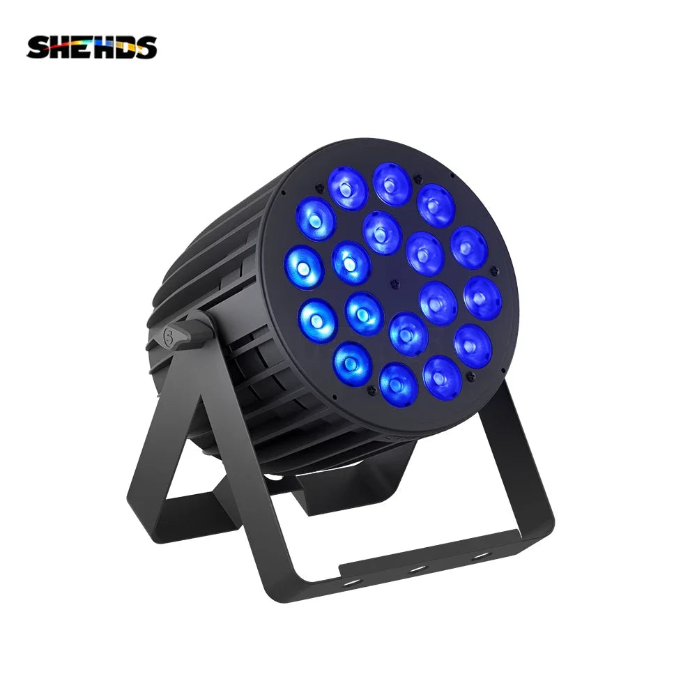 SHEHDS New Version LED 18x18W RGBWA UV 6in1 Par Light Big Aluminum Alloy High Power Even Color Mixing for DJ Bar Disco Wedding