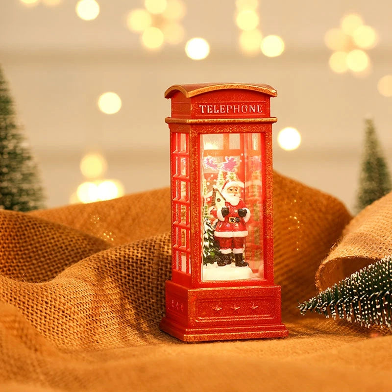 2025 Christmas Phone Booth Lights Santa Claus Snowman Gifts Window Scene Ornament Christmas Party Decortion Xmas Party Home 2025